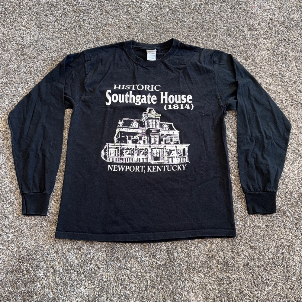 Southgate House Newport KY Home Of The Tommy Gun Black Long Sleeve T Shirt Large